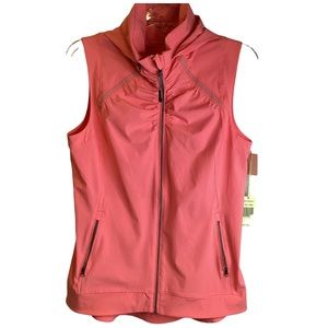 Tangerine Sleeveless Zip Up Hooded Jacket New with Tags Size Medium Light Coral